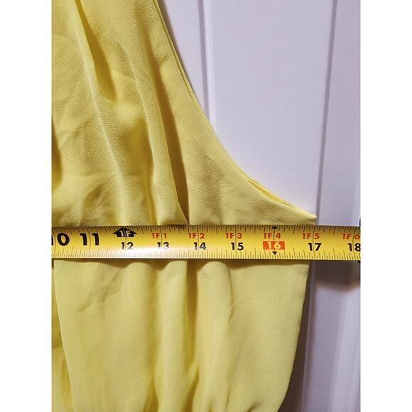 BCX Yellow Dress Women's M Halter Elastic Waist Lined Spring Summer - Picture 6 of 7